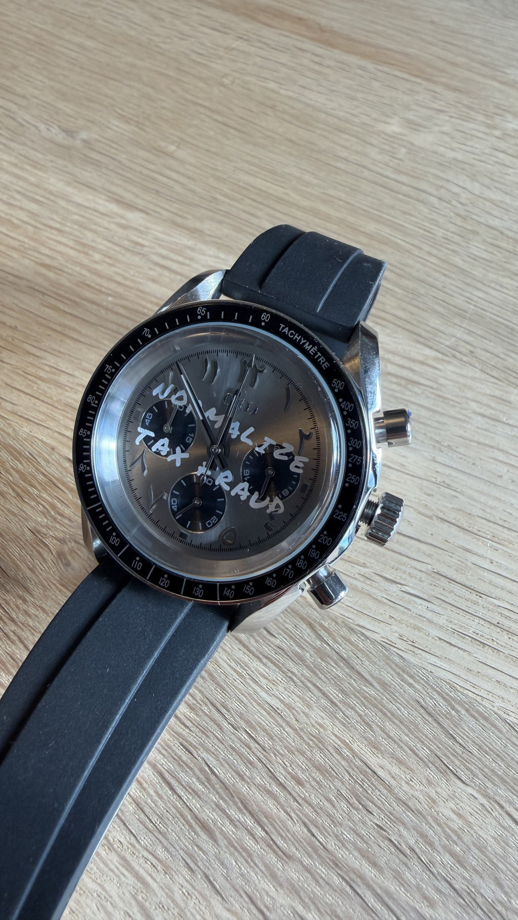 NORMALIZE TAX FRAUD Steel Chronograph watch
