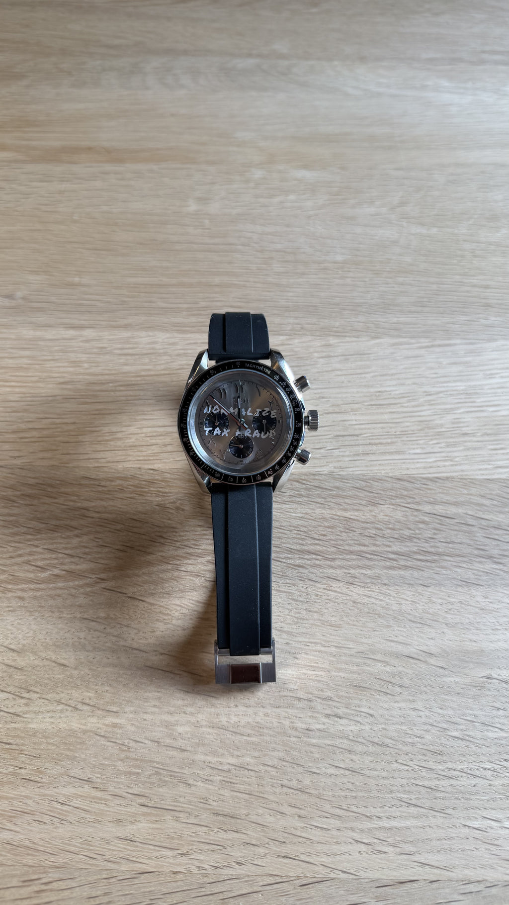 NORMALIZE TAX FRAUD Steel Chronograph watch